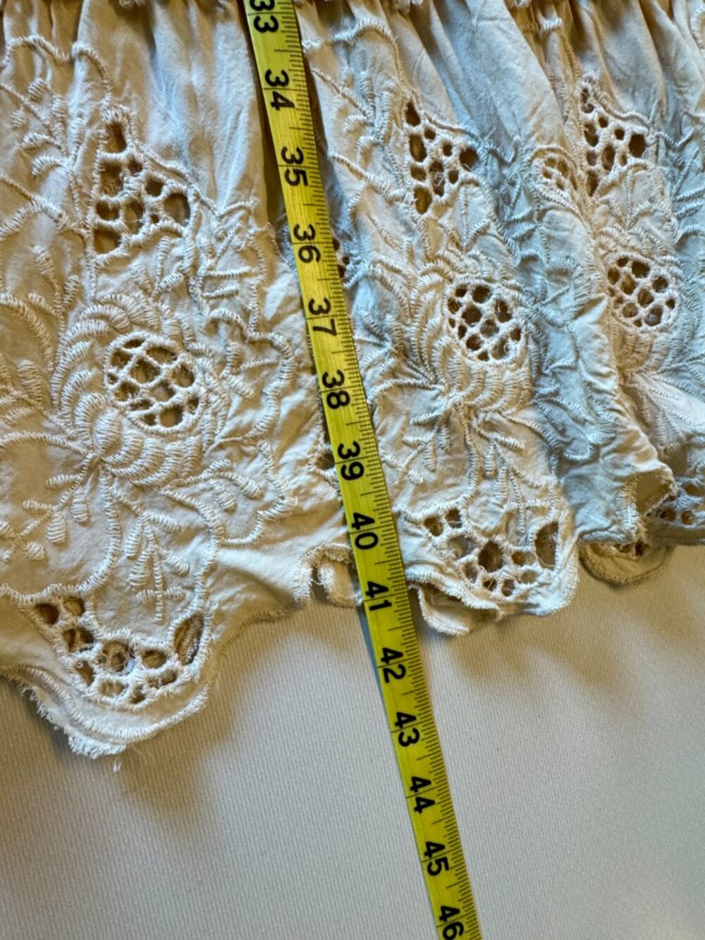 Solitaire Maxi Skirt Large Cream Tiered Crochet Eyelet Lace Detail Boho Romantic - Picture 7 of 10